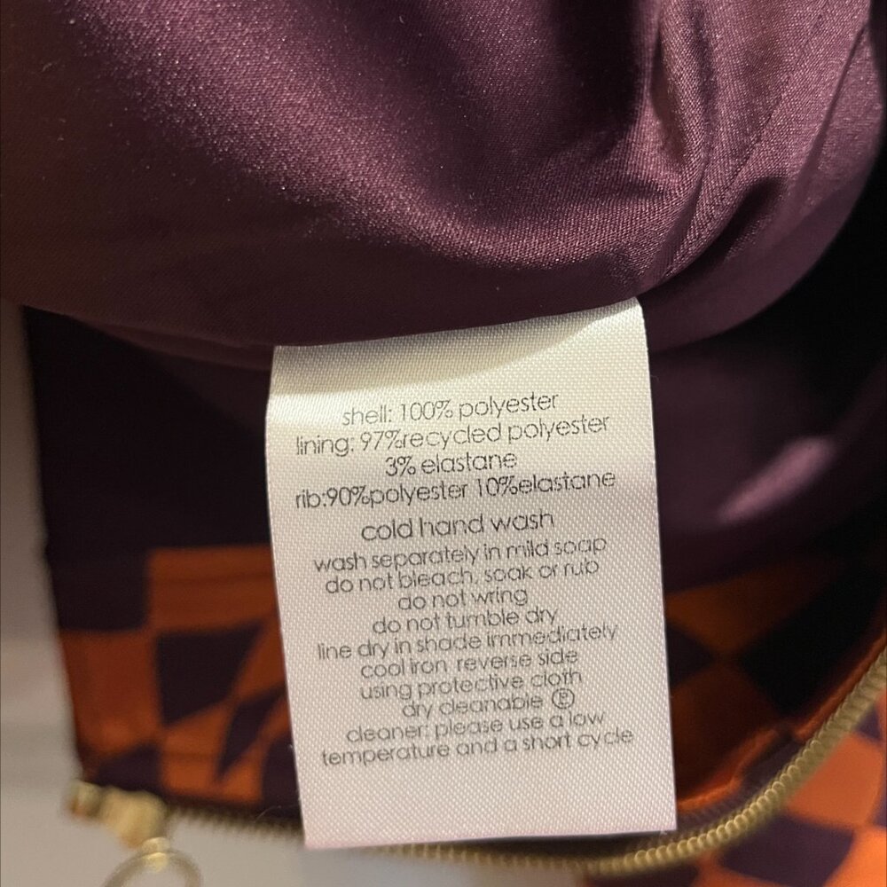 Gorman Bomber Jacket in Orange & Purple Jacquard, Size 6, Like New - Picture 12 of 16